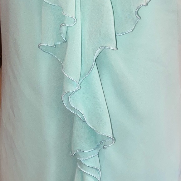 🔥SOLD🔥NWOT- Silky Mint Green  & Black Lace Top - Picture 4 of 6